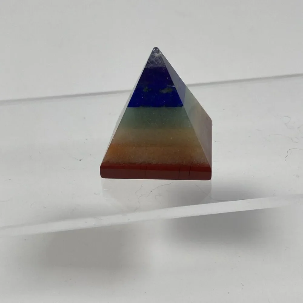 7 Chakra Crystal Pyramid Multicolor Agate Stone Worry Love Energy Healing